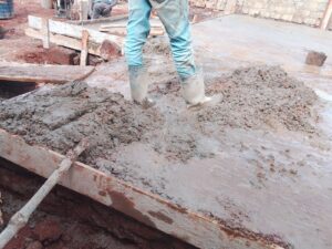 Acetic Enterprises working on a foundation construction in Juja.