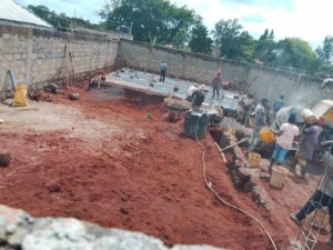 Acetic Enterprises working on a foundation construction in Juja.